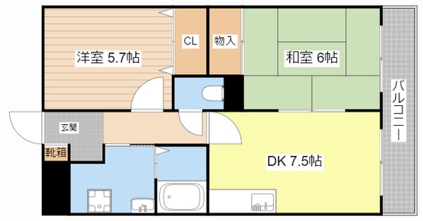 御園ハイツⅠの物件間取画像